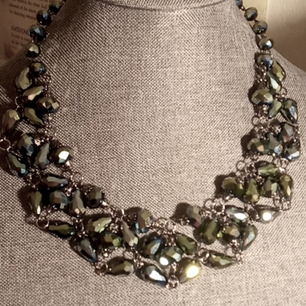 Czech cut glass necklace